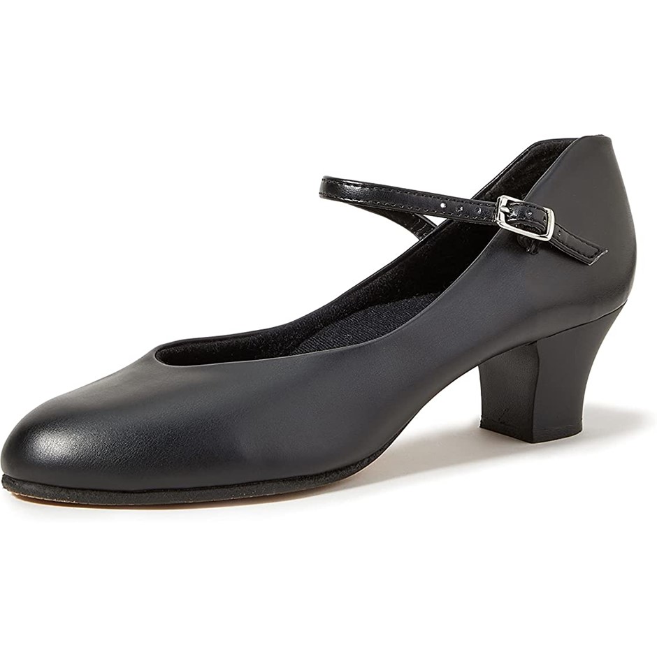 CAPEZIO Women's Jr. Footlight Character Shoe, Black, Size 9W. NB: Has been