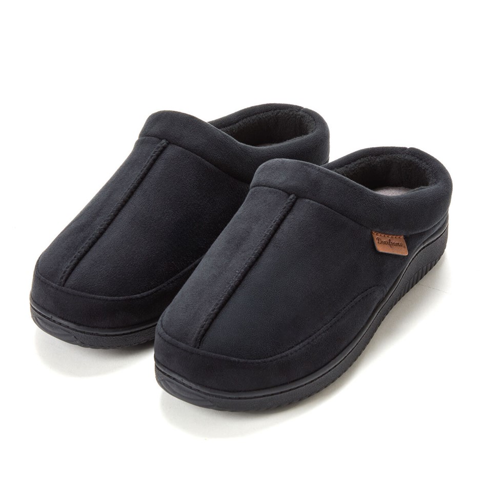 DEARFOAMS Men's Clog Slippers, Size XL (US 13-14), Black, Style 31270.