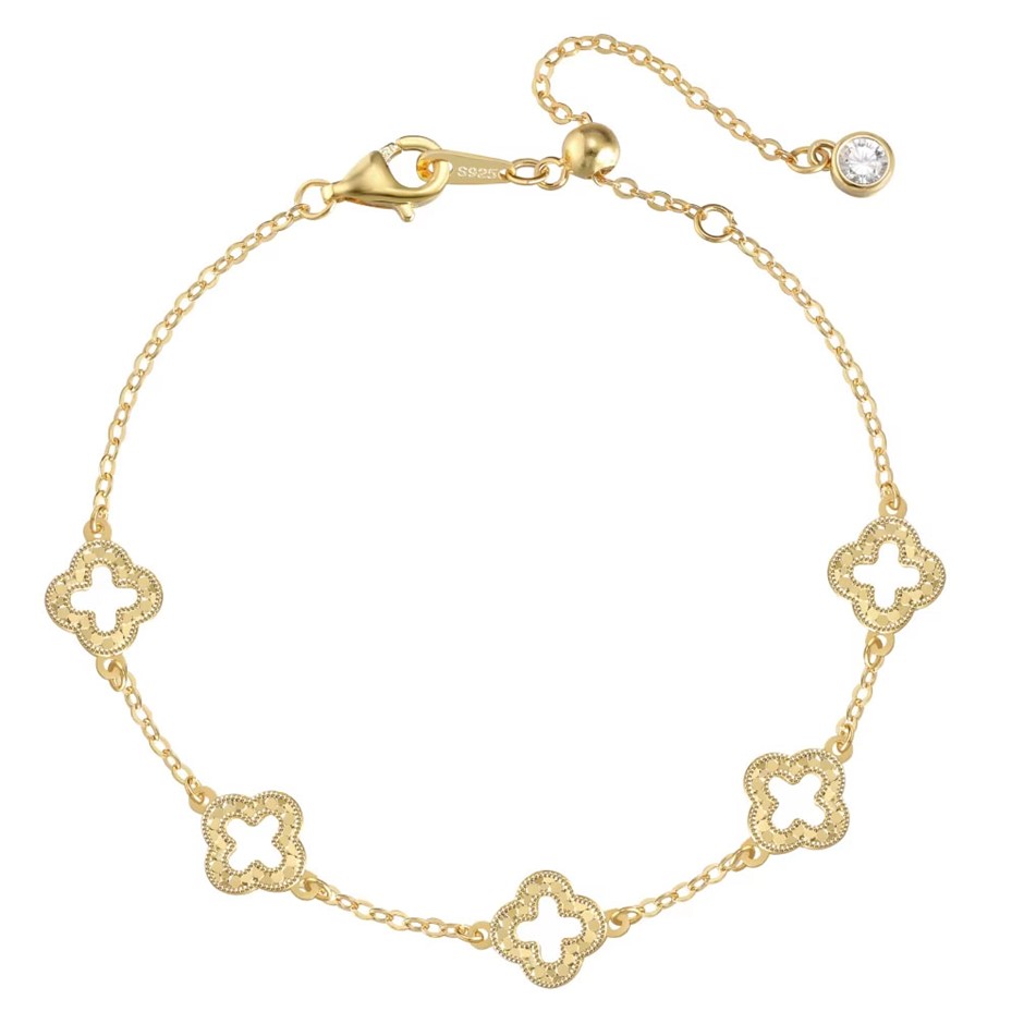 Elegant with 5A Cubic Zirconia 14K Gold Filled 925 Silver Bracelet