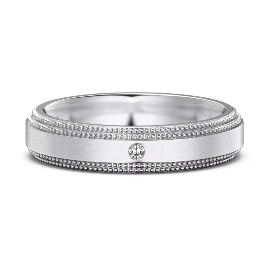 Regal 5A Cubic Zirconia Band 925 Sterling Silver Ring - Size 8