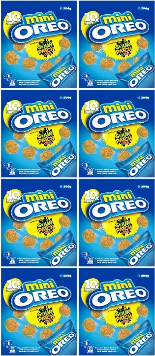 8x Oreo Mini Cookies Sour Patch 204 g, BBD: 8/9/2026