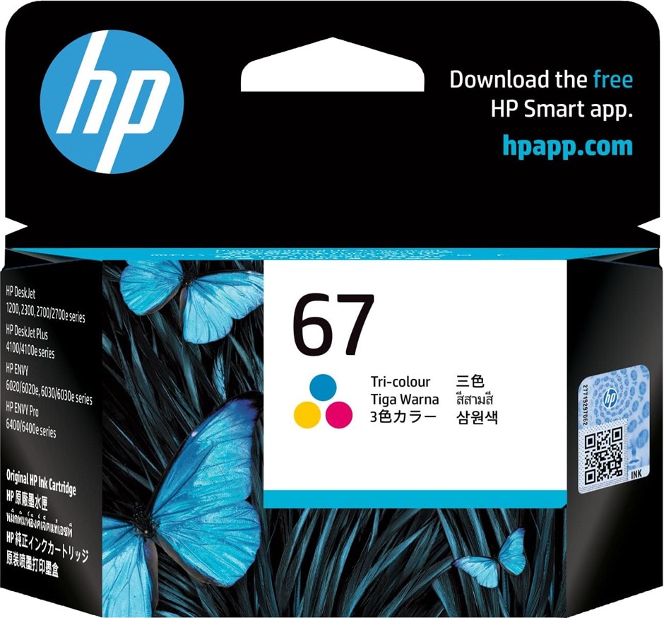 HP 67 Genuine Original Tri-Color Printer Ink Cartridge Works with HP DeskJe