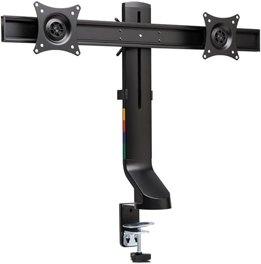 KENSINGTON SmartFit Space-Saving Dual Monitor Arm, Black. NB: damaged packa