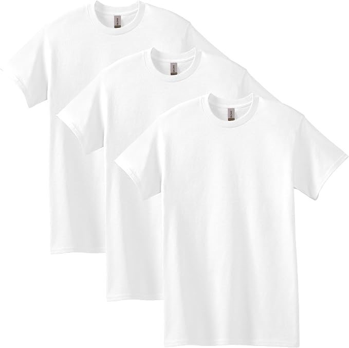 Gildan 2 pack Unisex Adult Heavy Cotton T-Shirt, Style G5000, 3XL White. NB