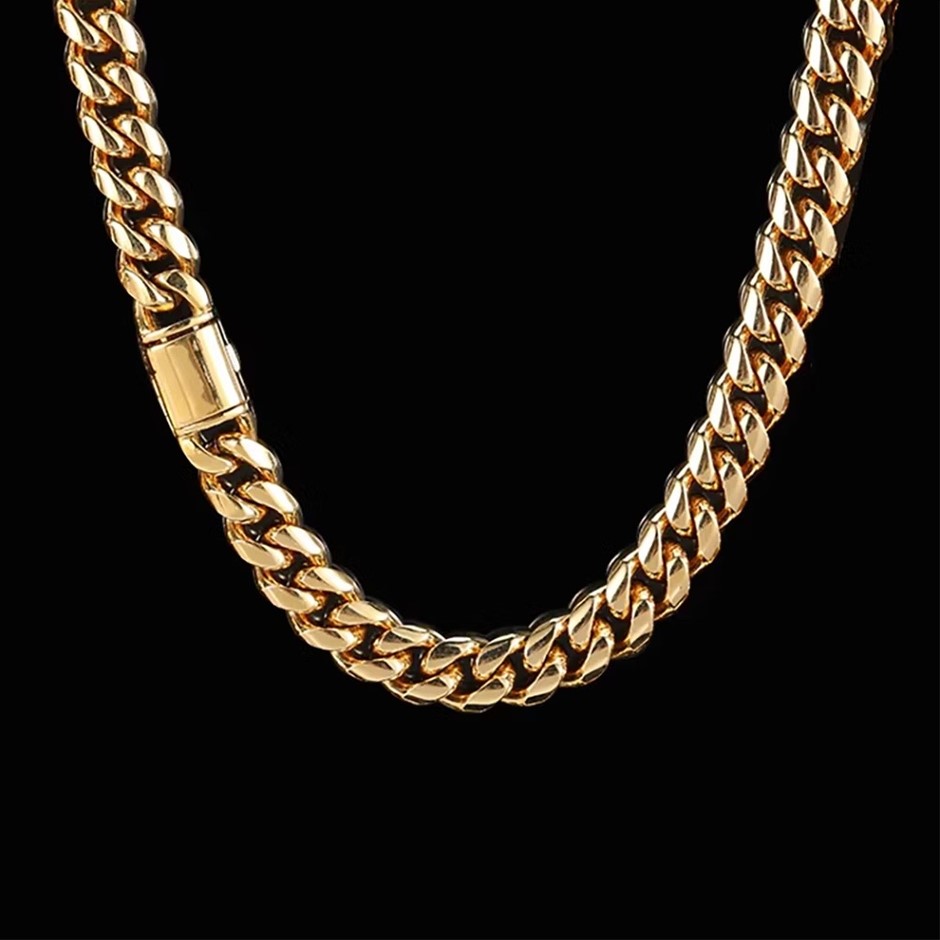 18K Gold-Filled Cuban Link Chain Necklace, 8MM Wide - 55.8cm