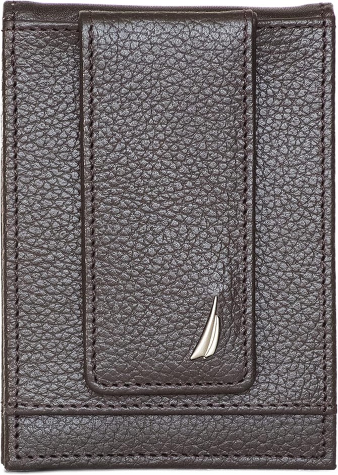 NAUTICA Classic J-Class Leather Bifold Wallet, Brown, OSFA Buyers Note - D