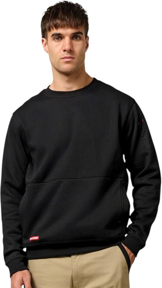 HARD YAKKA Plain Fleece Crew, Size XS, Black, Y19324. Buyers Note - Discou