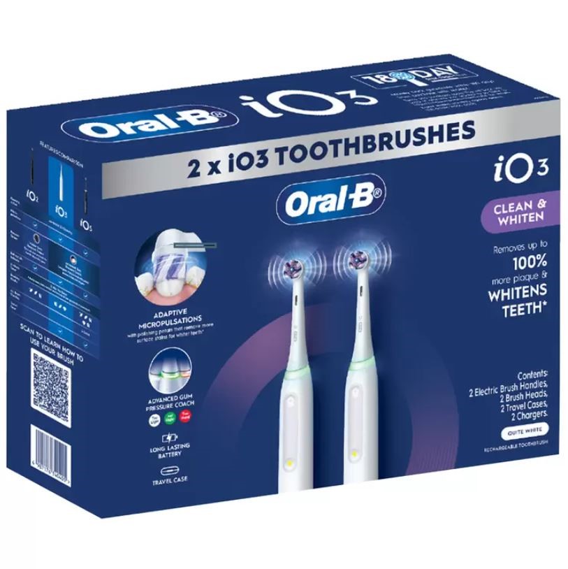 ORAL-B iO3 Series3, Pack of 2pc Dual Handle Electric Toothbrush. N.B: minor