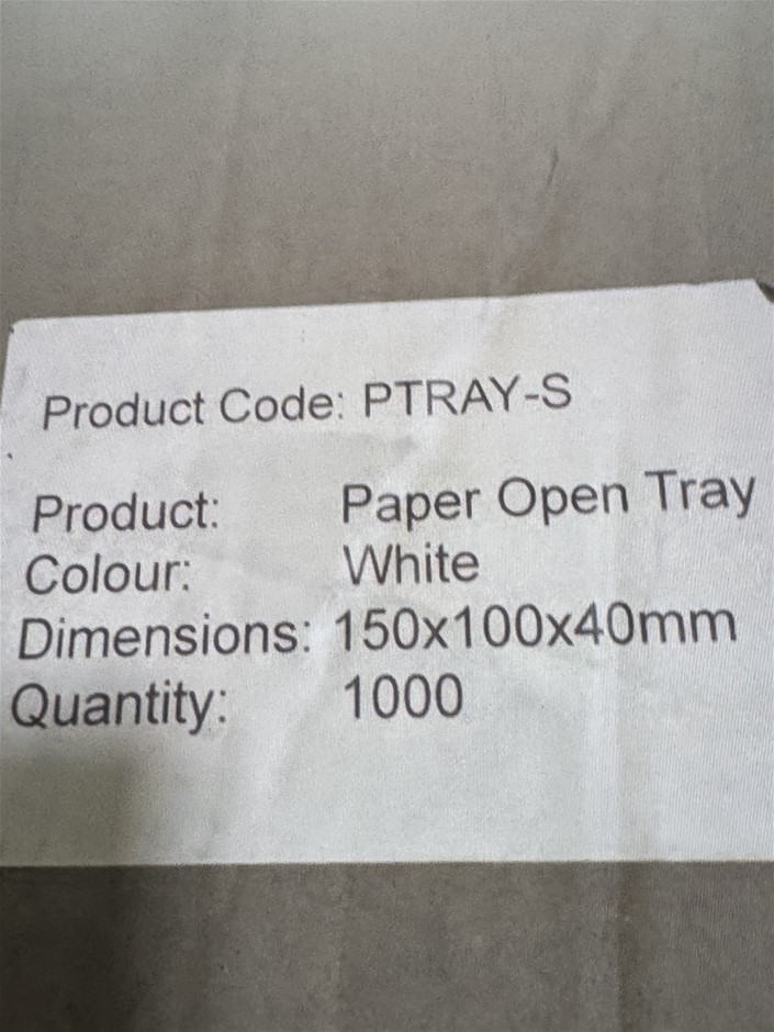 1 box of 1000 PTRAY-S,150x100x4mm Open Tray, Quantity: 1000pcs