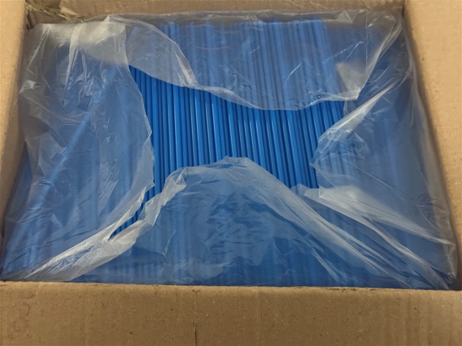 2 Boxes Of 5000 Blue Straight Drinking Straws High Quality Plastic