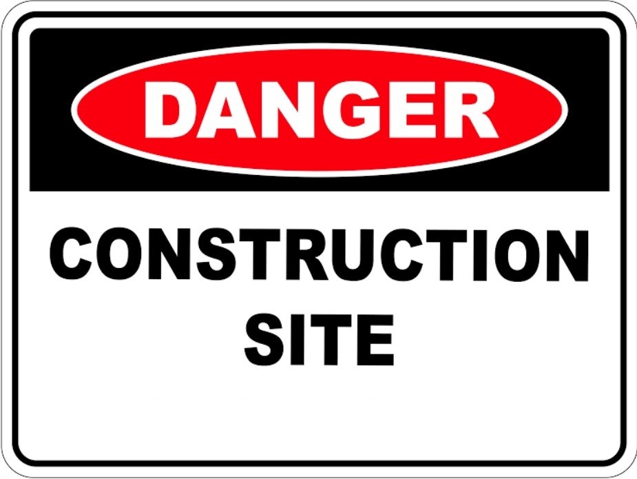 20 x SUPER SAFETY Danger Construction Site Sign, 600mm x 450mm.