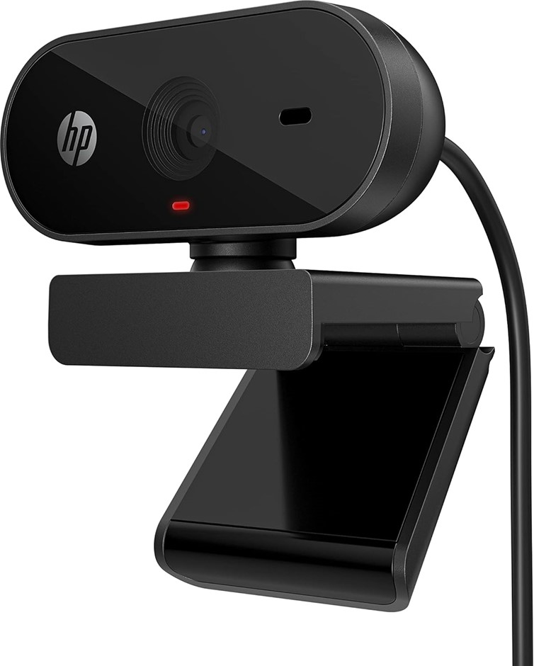 HP 320 FHD Webcam, 1080p, 30fps, Fixed Focus, Single Microphone, USB Type-A