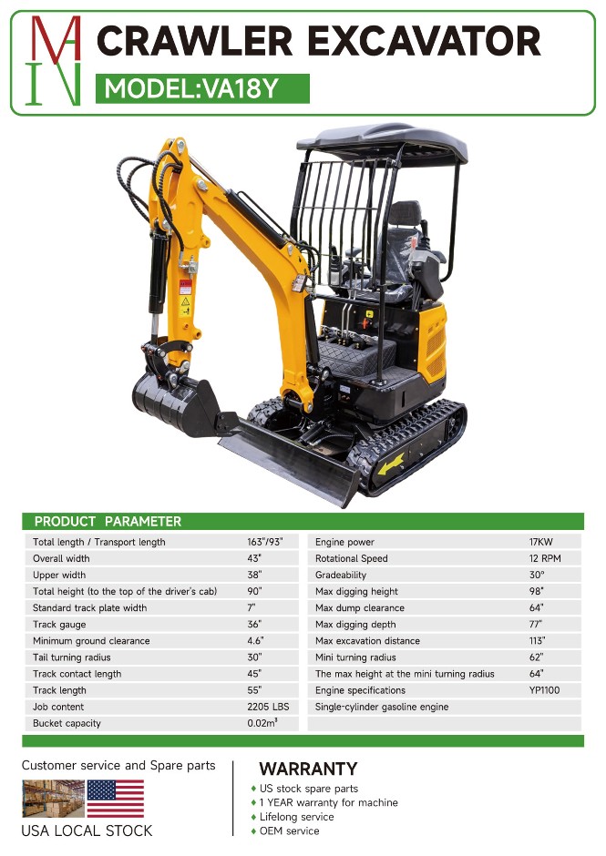 <p>Unused 2026 MIVA VA18Y Crawler Excavator</p>