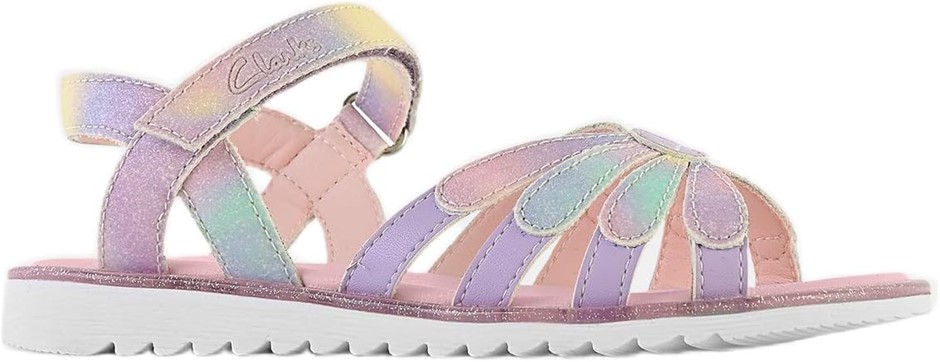 CLARKS Girl's Yola Sandal, Lilac Multi, Size 35E, 204162.