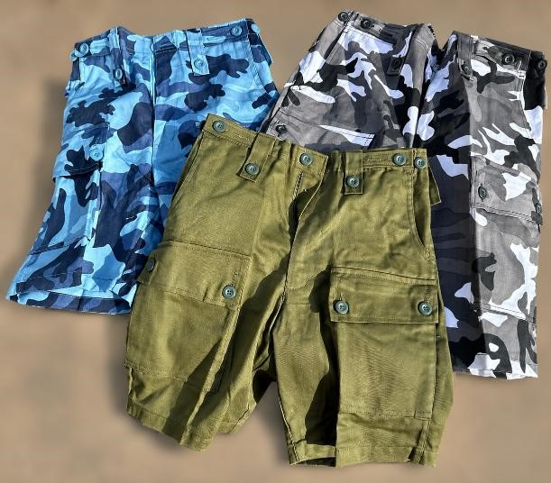 23 PIECES Kids Military Camo Shorts, Assorted Colours NB: photo as is