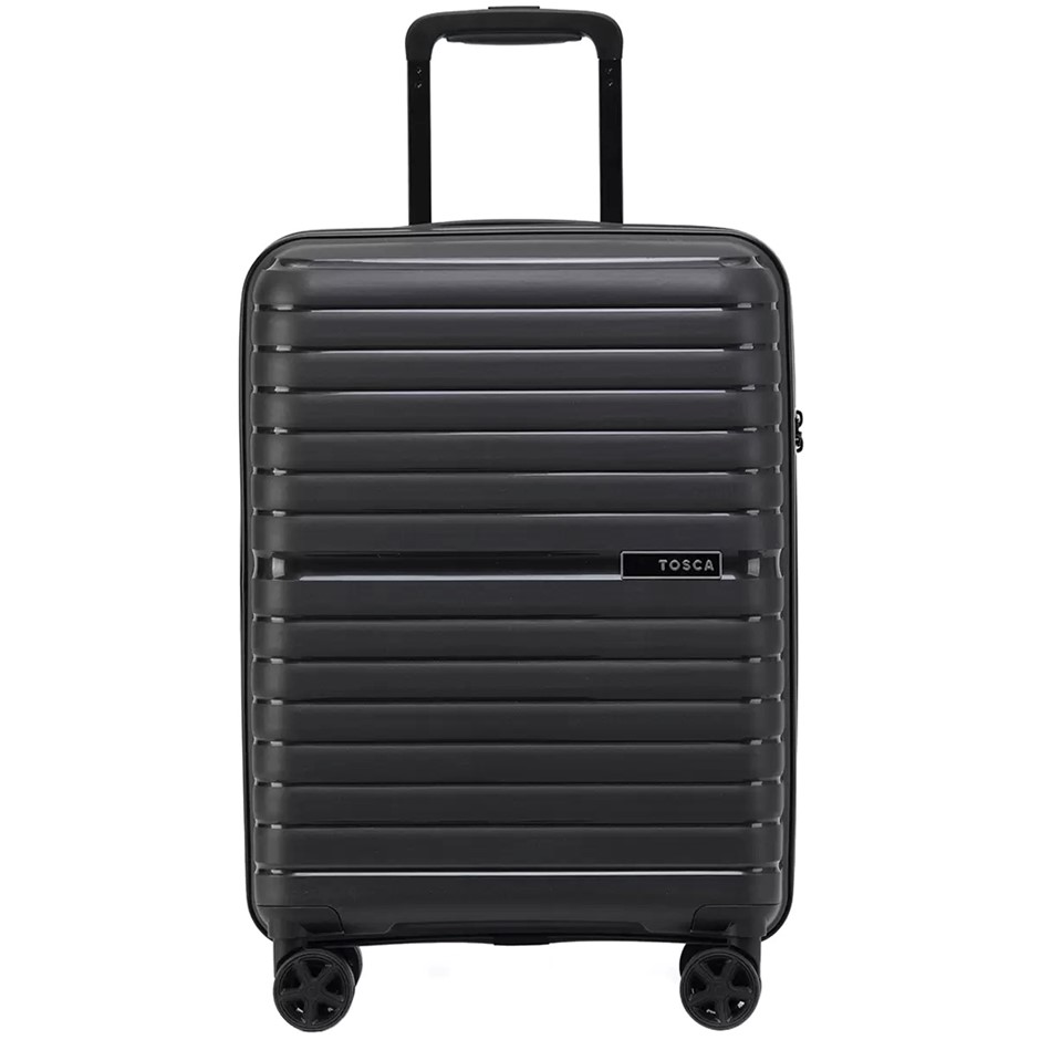 TOSCA Tron Carry On Luggage, Black, 54cm. NB: Minor use & not in box.
