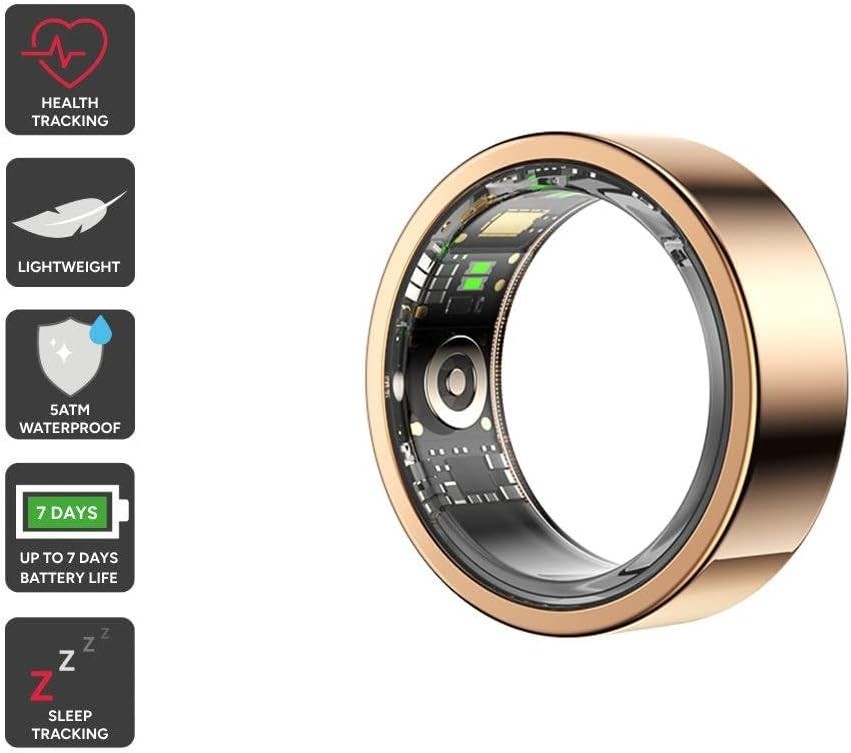 KOGAN Aura Smart Ring (Rose Gold, Size 12) - KAASRRGD12A.