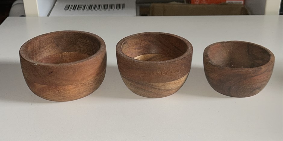 3x Wood Bowls