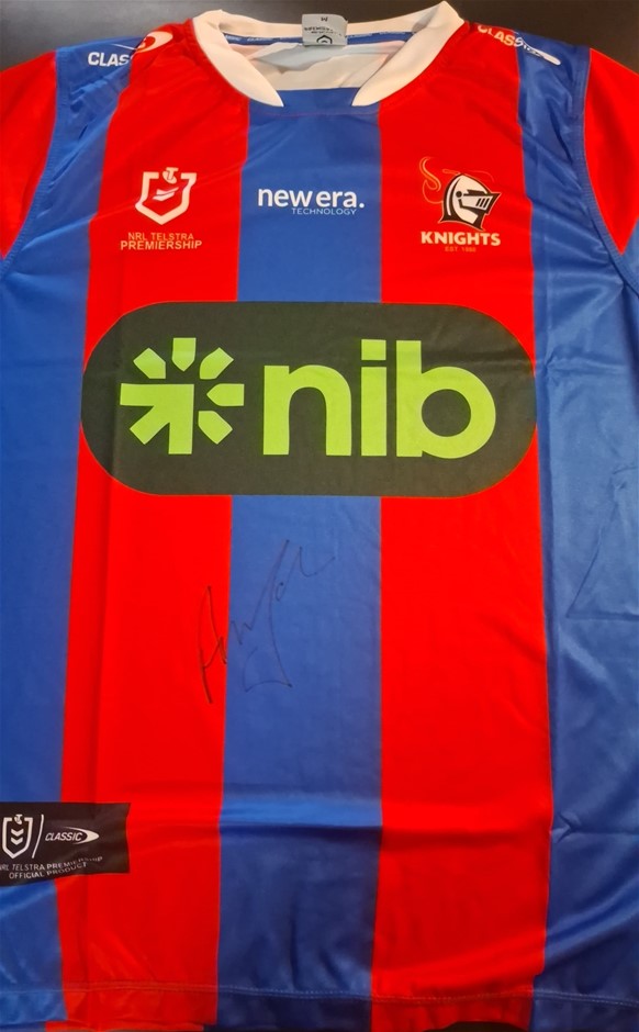ANDREW JOHNS SIGNED NEWCASTLE KNIGHTS JERSEY