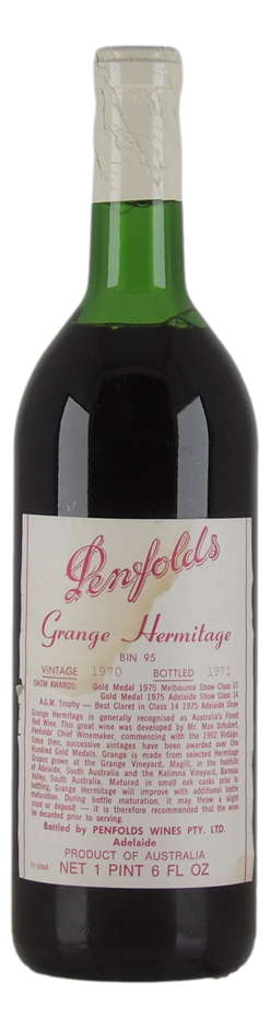 Penfolds Bin 95 Grange Hermitage 1970 (1x 1PT6FLOZ) SA.