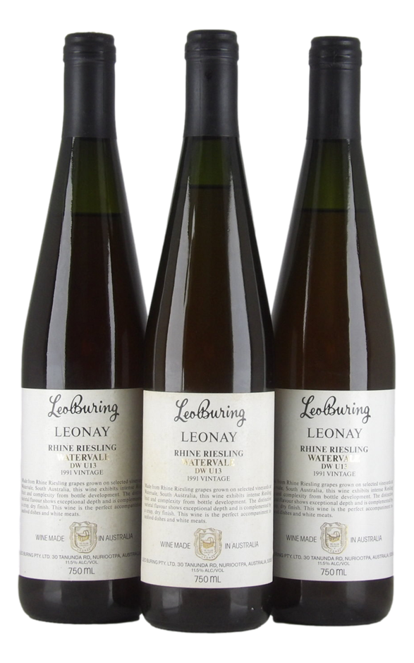 Leo Buring Leonay Rhine Riesling Watervale DWU13 1991 (3x 750mL)