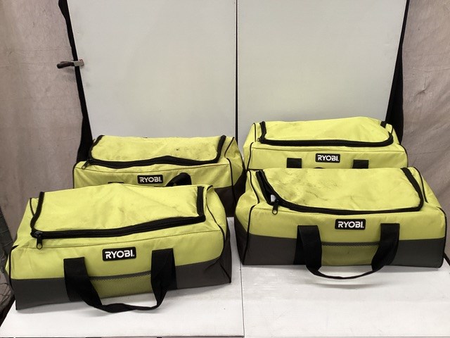 4x Ryobi Bags Containing Ryobi And Milwaukee Power Tools