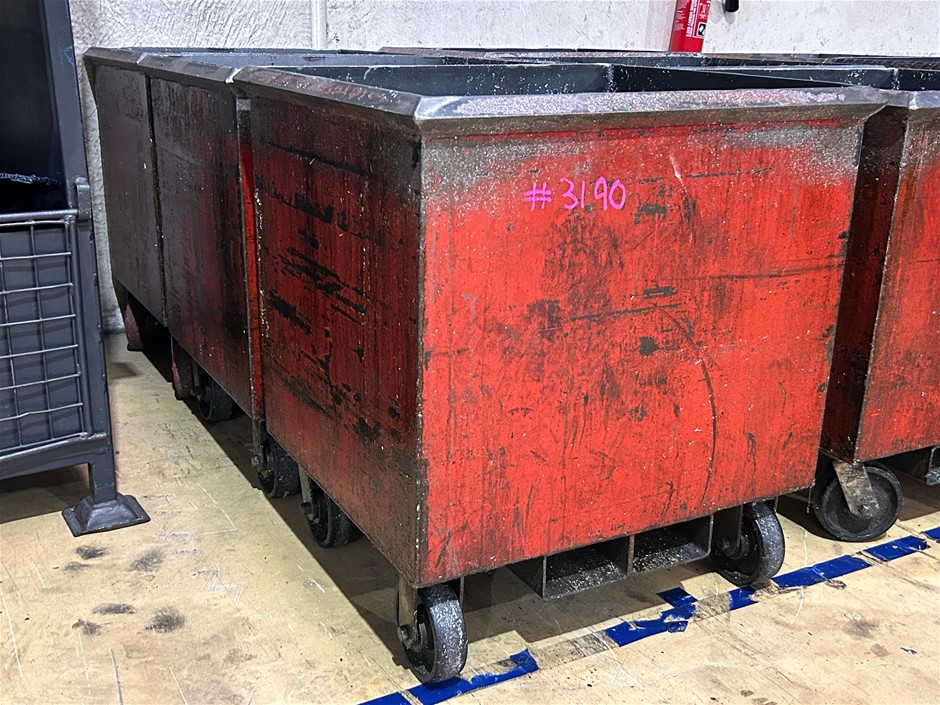 3 x Mobile Steel Bins