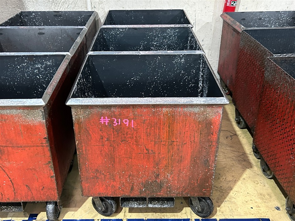 3 x Mobile Steel Bins