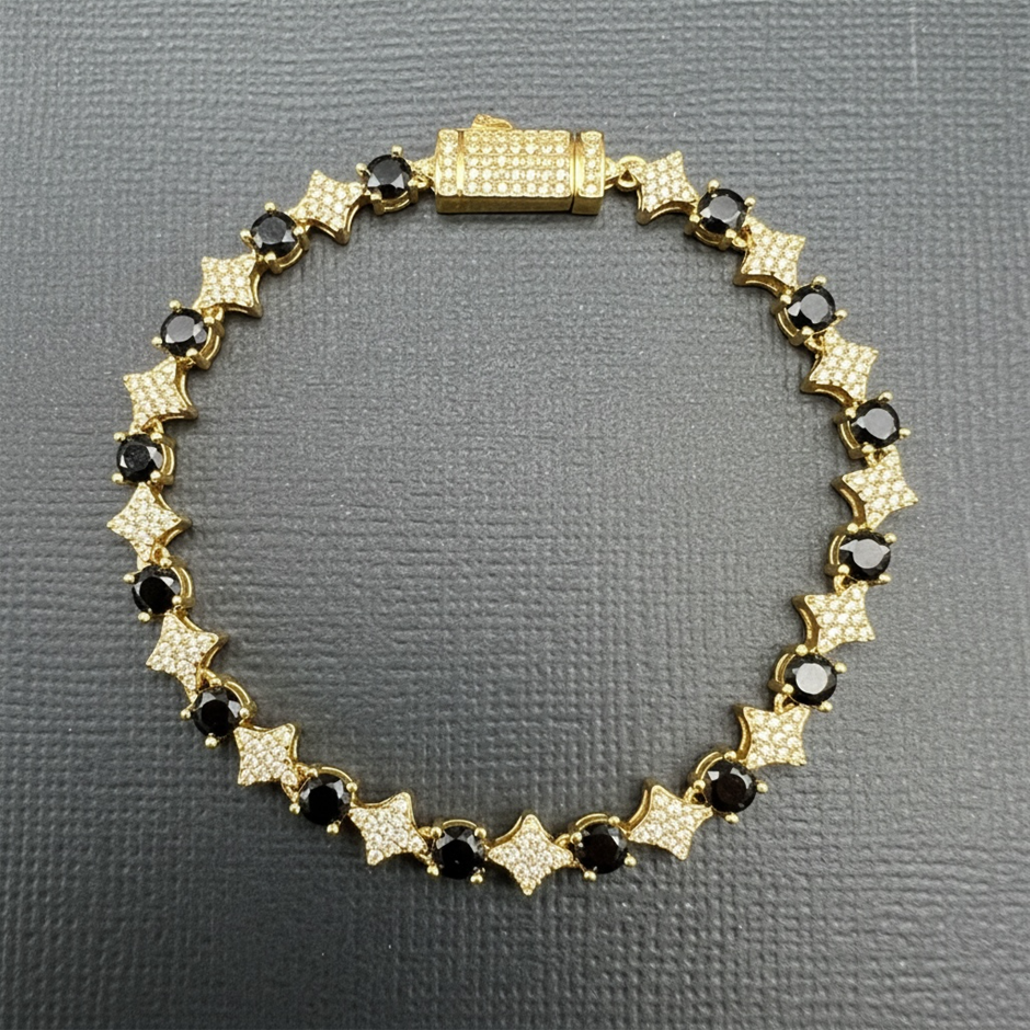 18K Gold-Filled 6mm Tennis Star Bracelet with AAA Cubic Zirconia's - 20.3cm