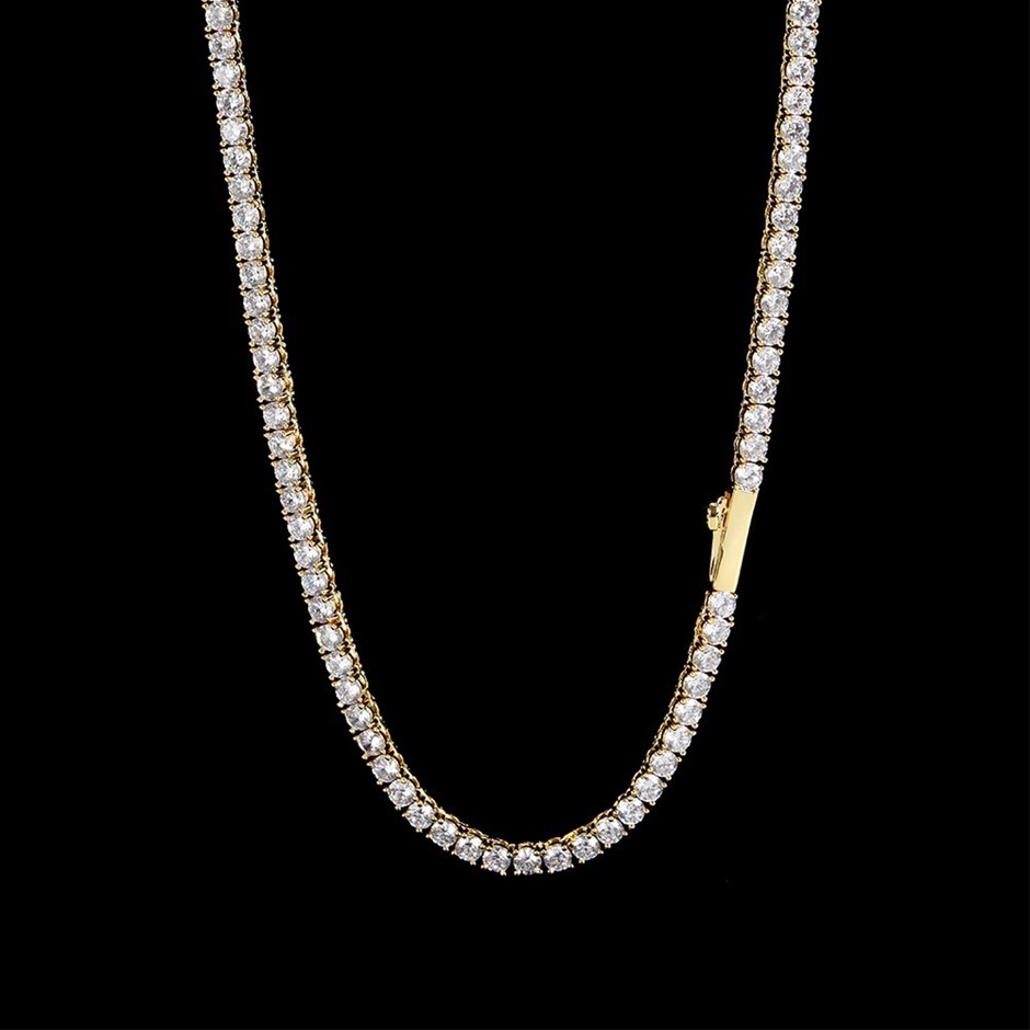18K Gold-Filled 5MM Tennis Necklace with AAA Cubic Zirconia's - 60.9cm
