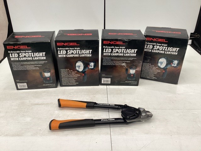 ENGEL LED Spotlights With Lanterns,Fiskers Pro Bolt Cutters