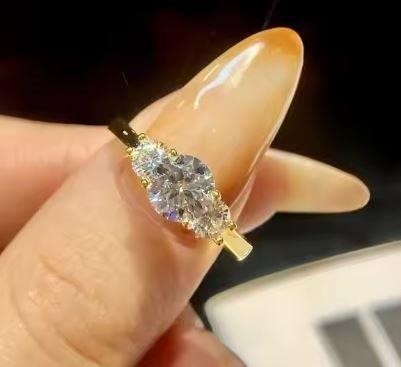 1.0ct GRA Moissanite white 925 sterling silver Ring -9US