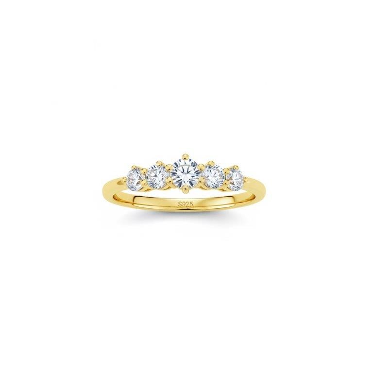 GRA Moissanite white 18k Solid Yellow Gold Vermeil Ring -7US