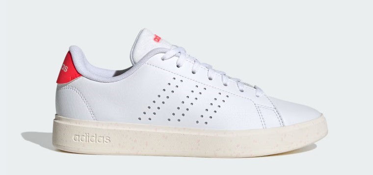adidas Women's Advantage 2.0 Sneaker, Cloud White / Cloud White / Lucid Red