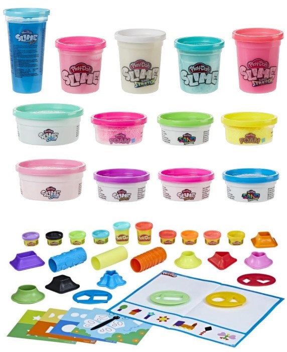 PLAY-DOH Slime & Playset Bundle – Unicorn Colors 13-Count Multipack with Hy