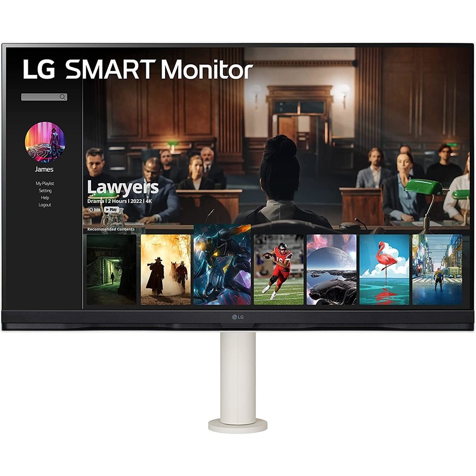 LG 32" Smart Monitor w/ webOS, 4K UHD (3840x2160) Display, AirPlay 2, Bluet