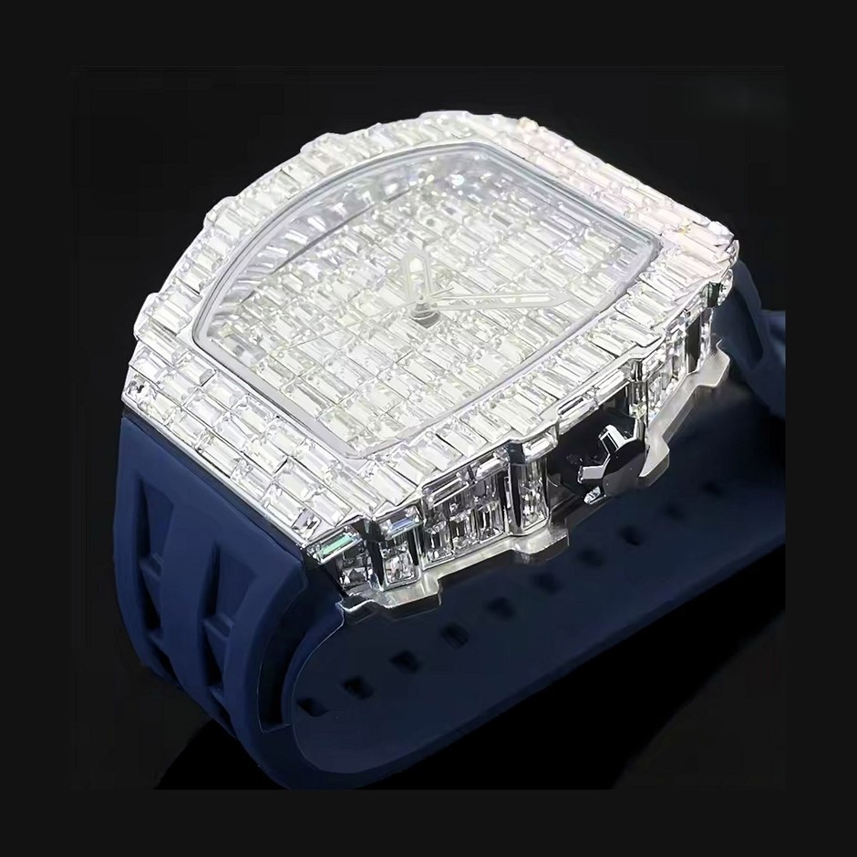 Men's "RICHARD MILLE Inspired "ICED OUT" Watch
