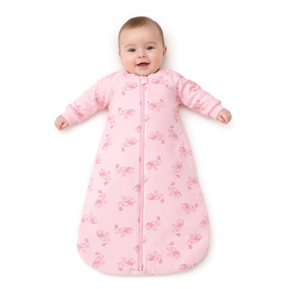 SNUGTIME Cotton Long Sleeve Sleeping Bag, Size 0 (Fit 6-12months), 3 TOG,