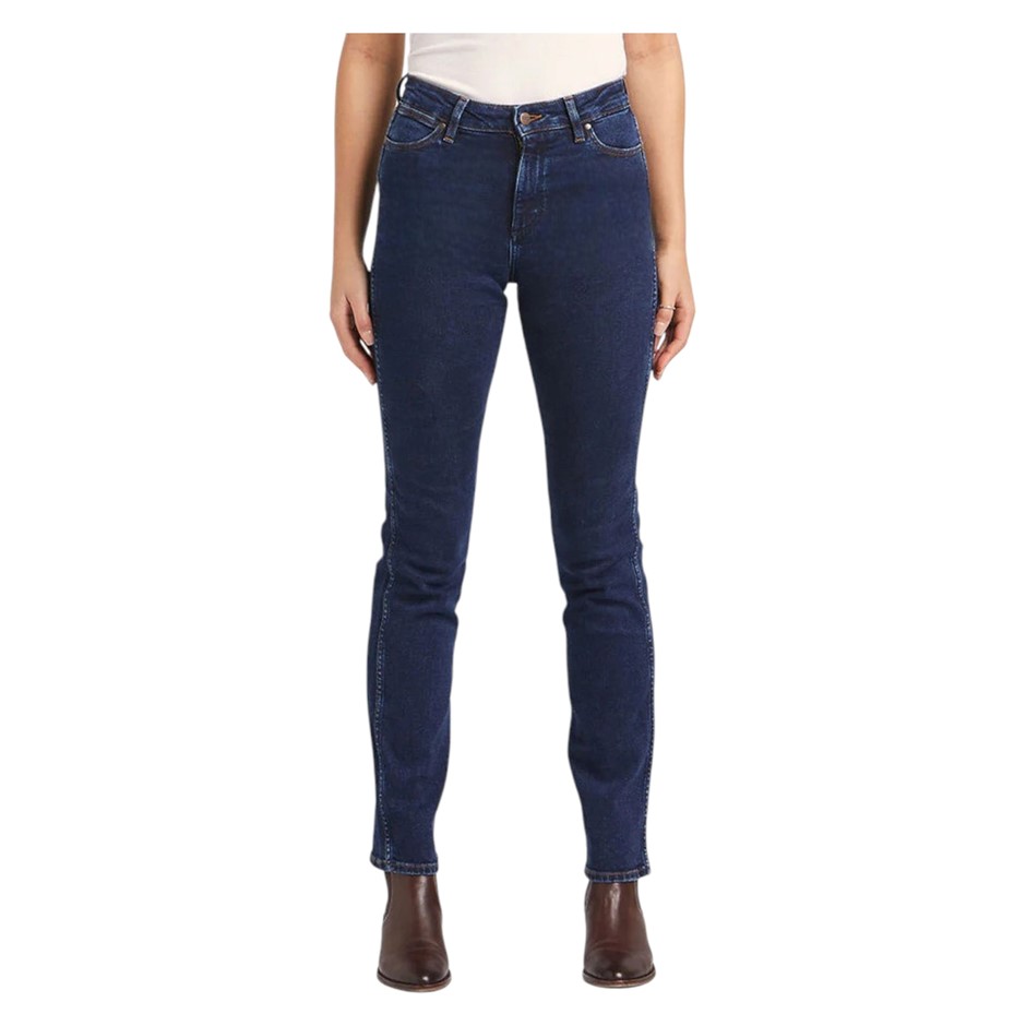 WRANGLER Women's Classic Straight Jeans, Size 12, 99% Cotton, Deep Indigo (