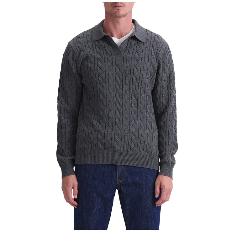 SPORTSCRAFT Men's Sweater, Size XL, 100% Cotton, Charcoal Melange. Buyers