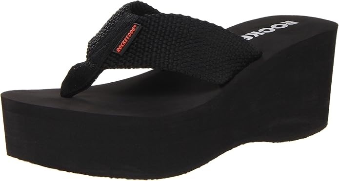ROCKET DOG Women's Crush Platform Thong Sandal, Size 10M, Black, CRUSHWB.