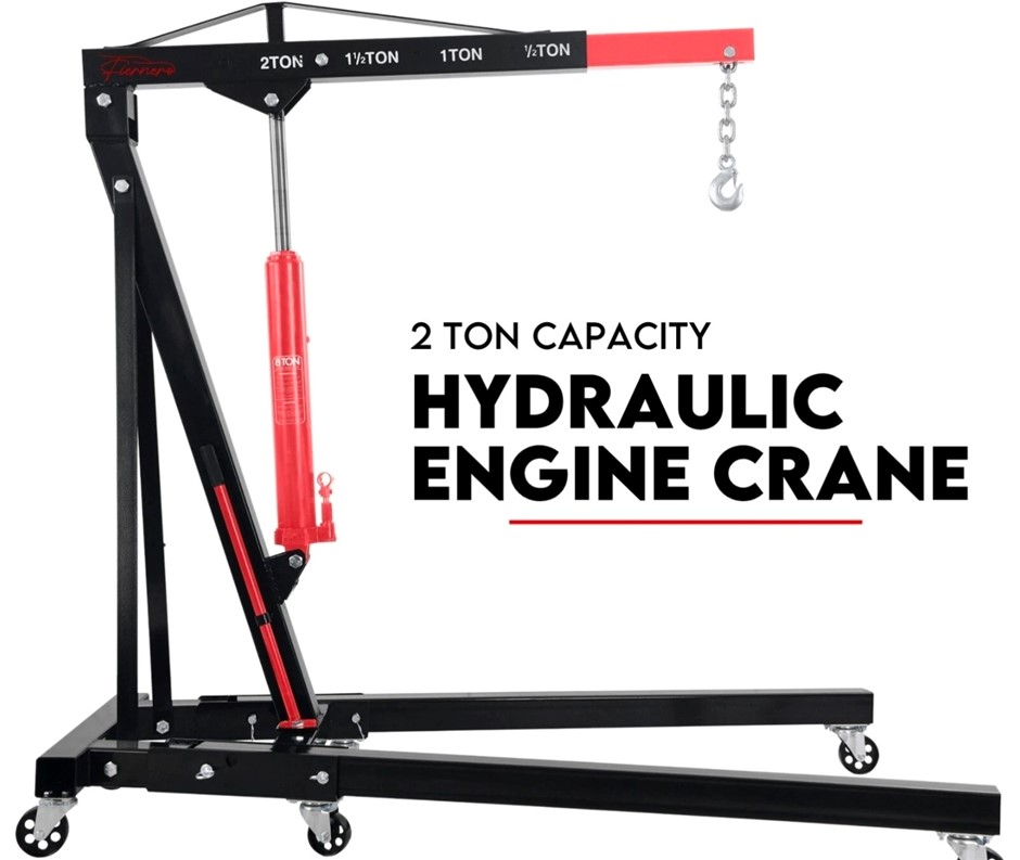 FIRERRO 2-Ton Engine Crane Hydraulic Folding Hoist Stand