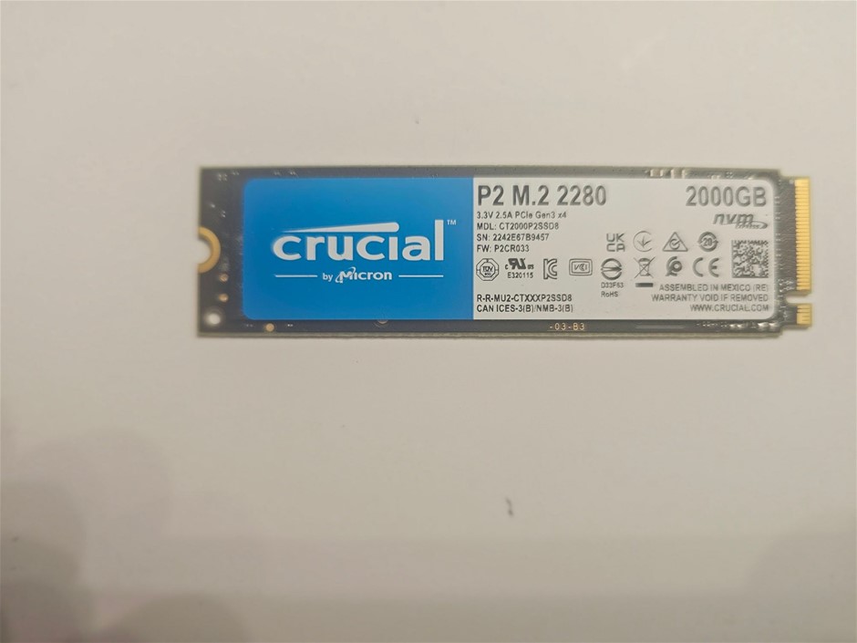 Crucial P2 2TB PCIe 3.0 M.2 2280 Internal SSD NVMe SSD
