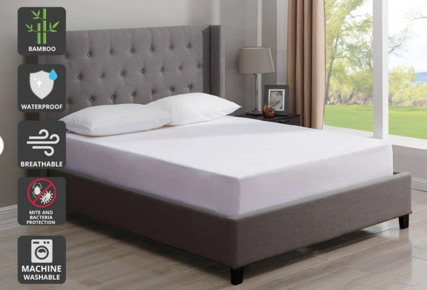 OVELA 3 X QUEEN Bamboo Fitted Mattress Protector, 1 X Double Mattress Prote