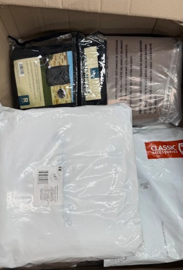 Assorted brand new outdoor items: Incl" Patio covers, BBQ covers, Beekeepin