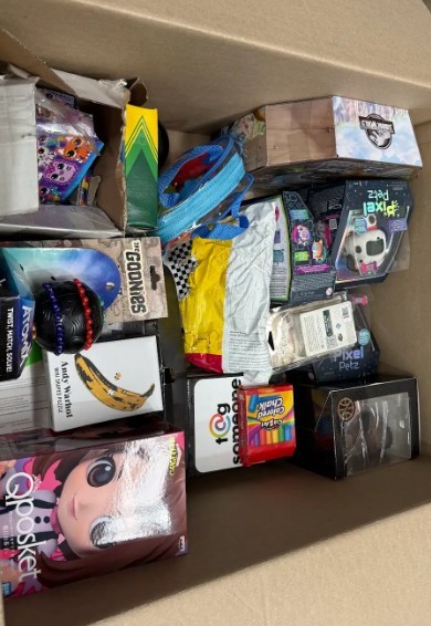 Assorted Box of Children's Toys, includes Pixel Toys, Games, Figurines and