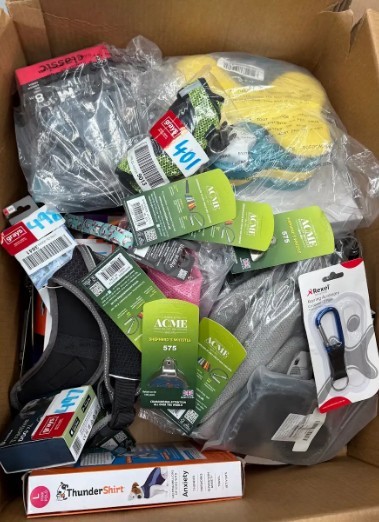 Assorted Pet/Dog Items incl: Slowfeeding bowls, whistles, harness, sweater
