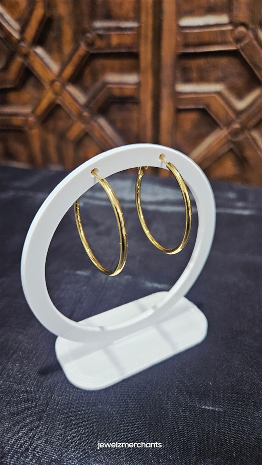 18K/Italy Yellow Gold Filled Earring -(stamped 18K/Italy)-Warranty Quality