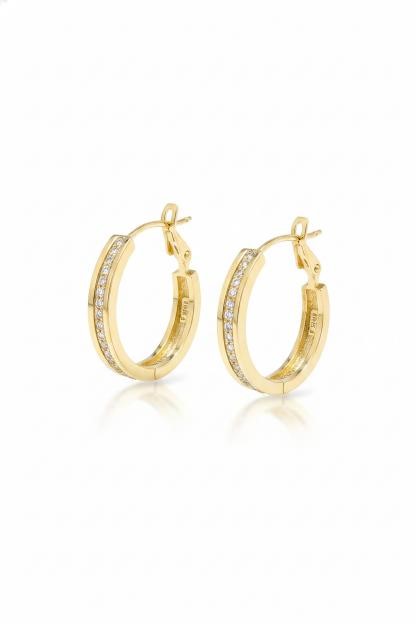 18K/Italy Yellow Gold Filled Earring -(stamped 18K/Italy)-Warranty Quality