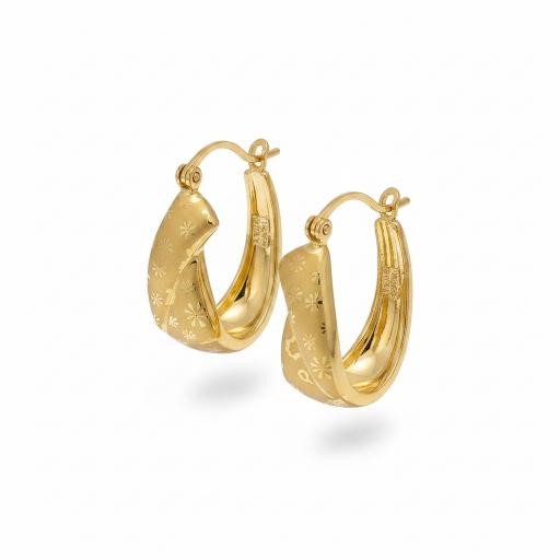 18K/Italy Yellow Gold Filled Earring -(stamped 18K/Italy)-Warranty Quality